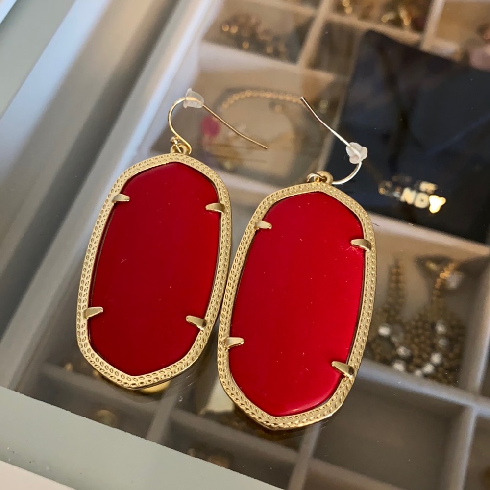 Large Red Kendra Scott Danielle Earrings